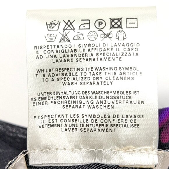 FUZZI Italy Black Floral Mesh Skirt NWT Small Pink Bird Paradise Ruffle Maxi - Picture 10 of 16